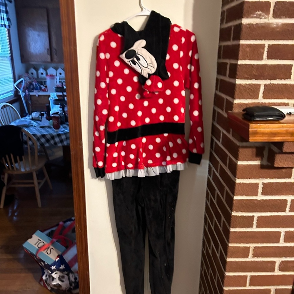 Disney size medium Minnie Mouse one piece pajamas sleep wear costume